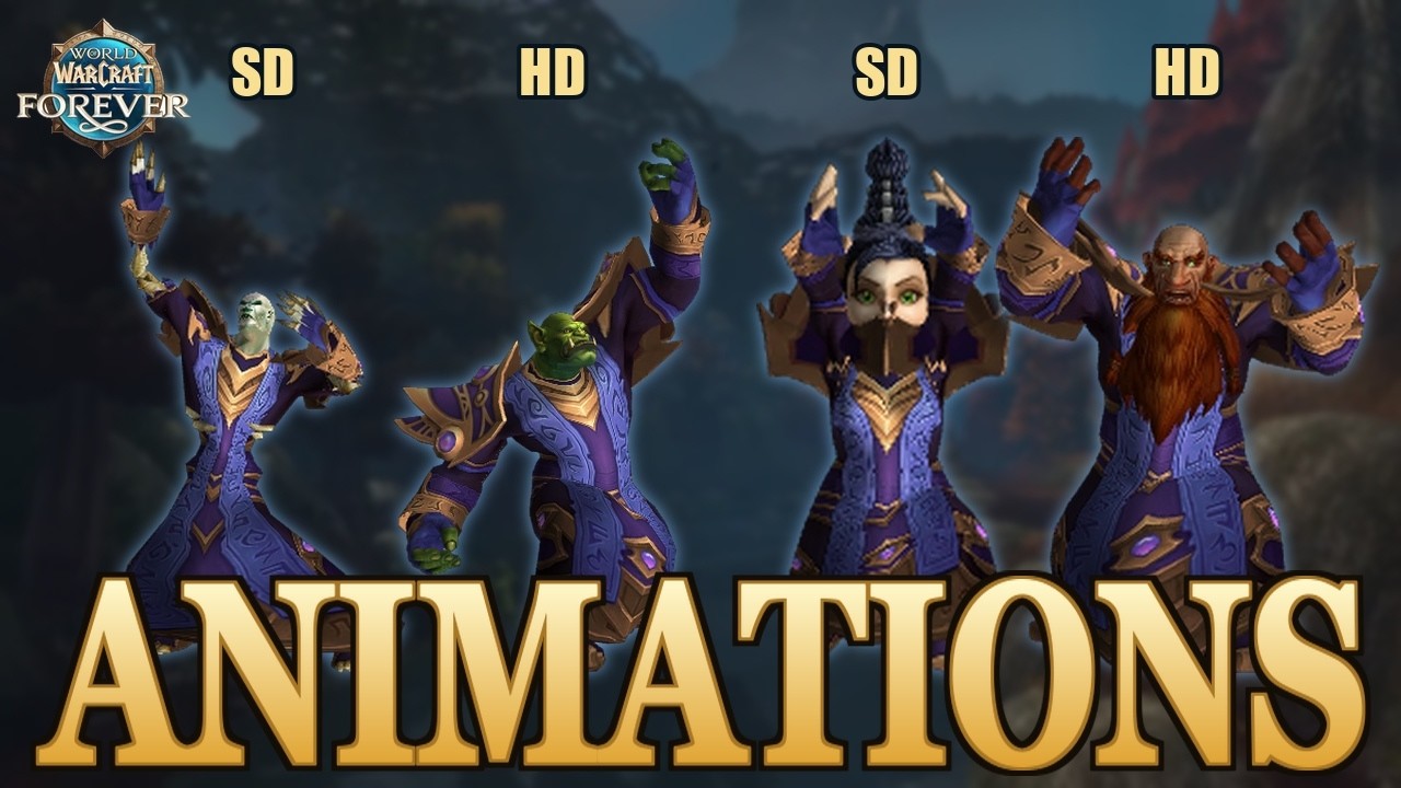 WoW Forever: All Races SD vs HD Casting and Combat Animations — обложка авторского видео