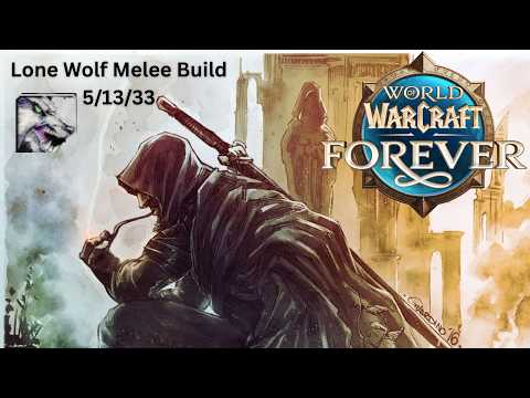 Превью Shell RP: персонаж с оружием, надпись Lone Wolf Melee Build и раскладка талантов 5/13/33.